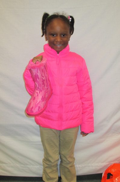 8 - Proud little girl with her new ping coat and boots